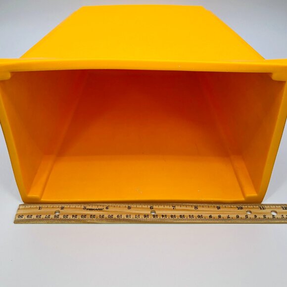 Vintage 60s STERILITE Yellow Plastic Trash Can: Triple Silver Starburst - MCM - Picture 10 of 13